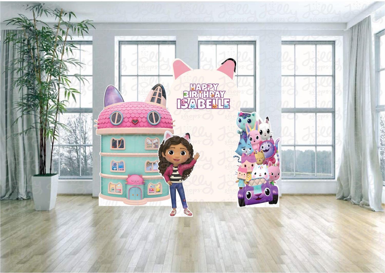 Gabby Dollhouse Arch Backdrop