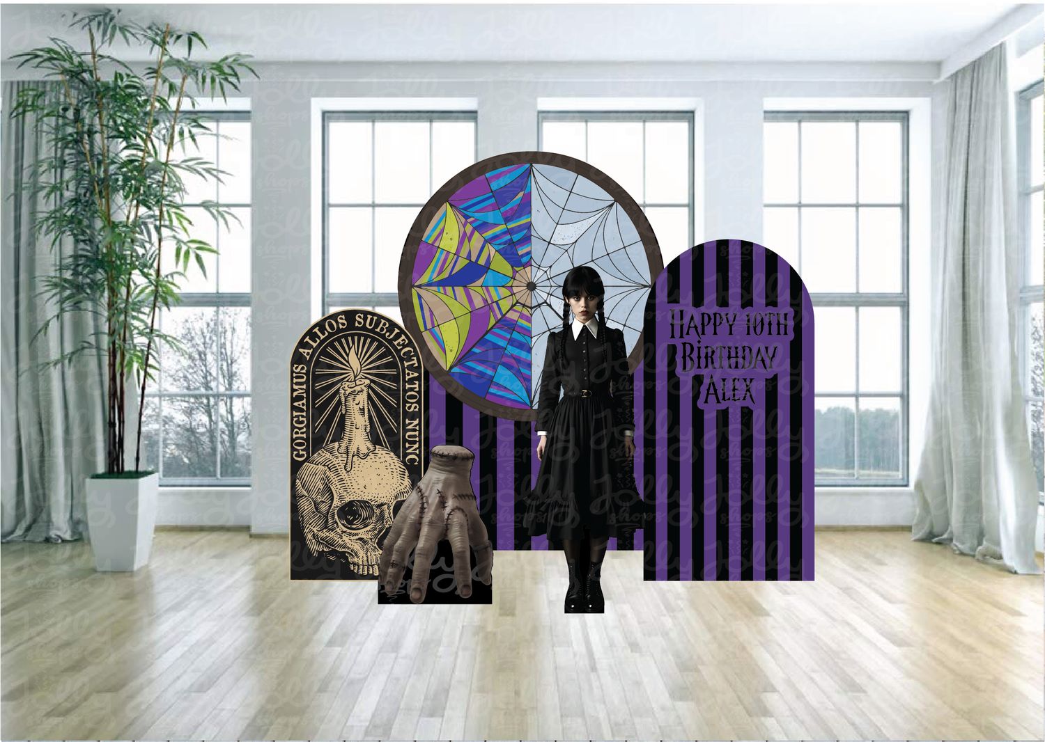 Wednesday Addams Themed Arch Backdrop