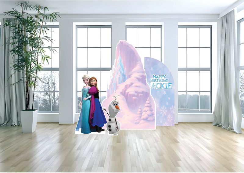 Frozen Pink Themed Arch Backdrop