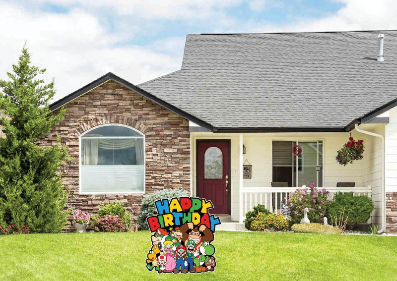 Super Mario Brothers Birthday Yard Sign