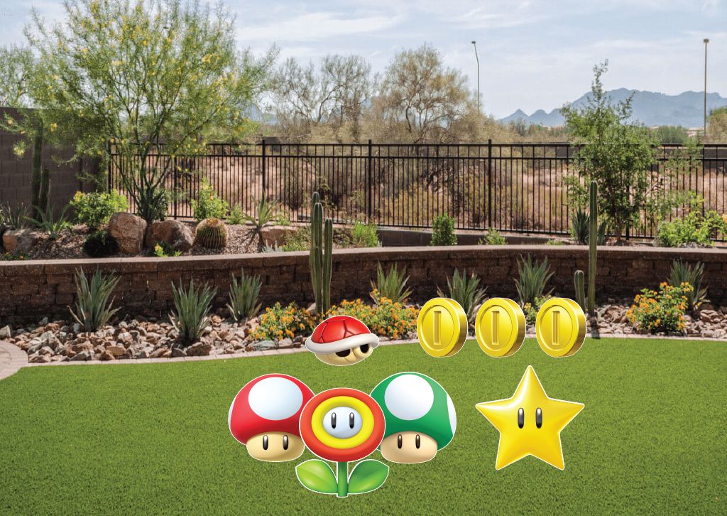 Super Mario Brothers Game Yard Signs