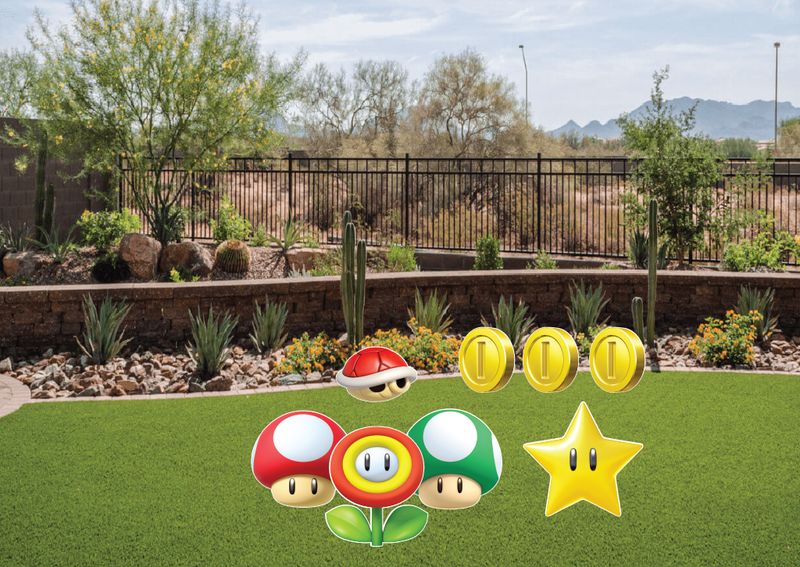 Super Mario Brothers Game Yard Signs
