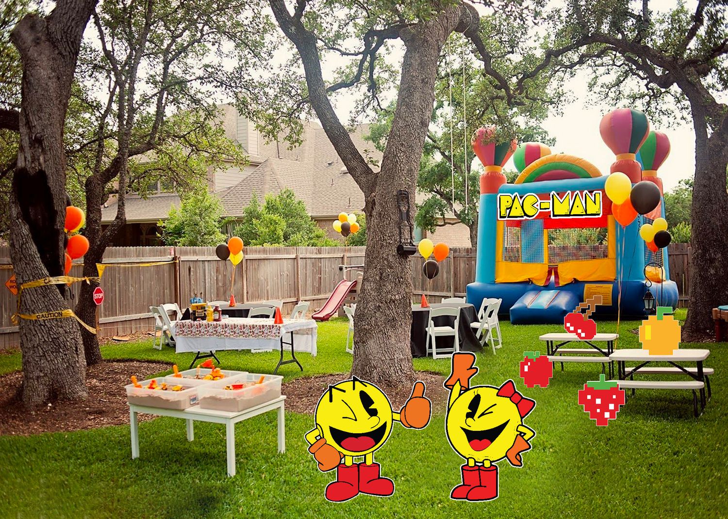 Mr &amp; Mrs Pac Man Birthday Yard Sign
