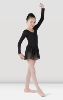 Bloch: Long Sleeve Skirted Leotard - Youth, Color: Black, Size: 2-4