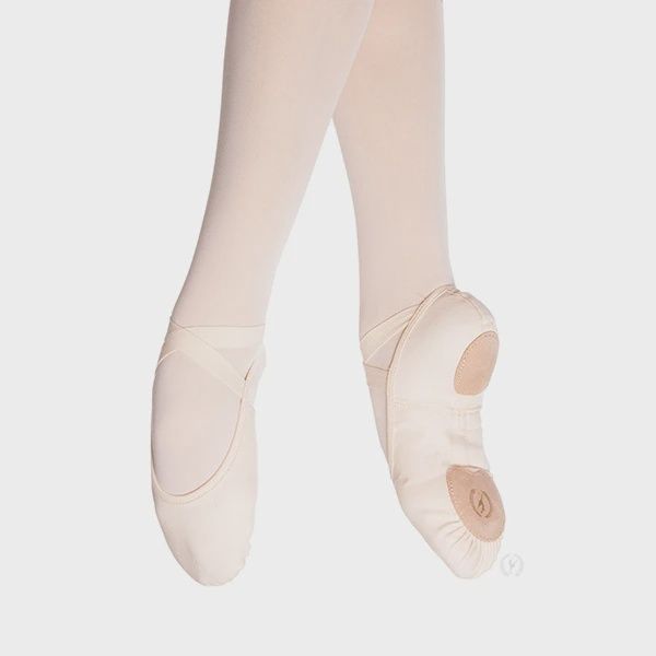 Eurotard: Assemblé Split Sole Canvas Ballet Shoe - Youth, Color: Light Pink, Size: 9