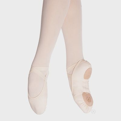 Eurotard: Assemblé Split Sole Canvas Ballet Shoe - Adult, Color: Light Pink, Size: 7