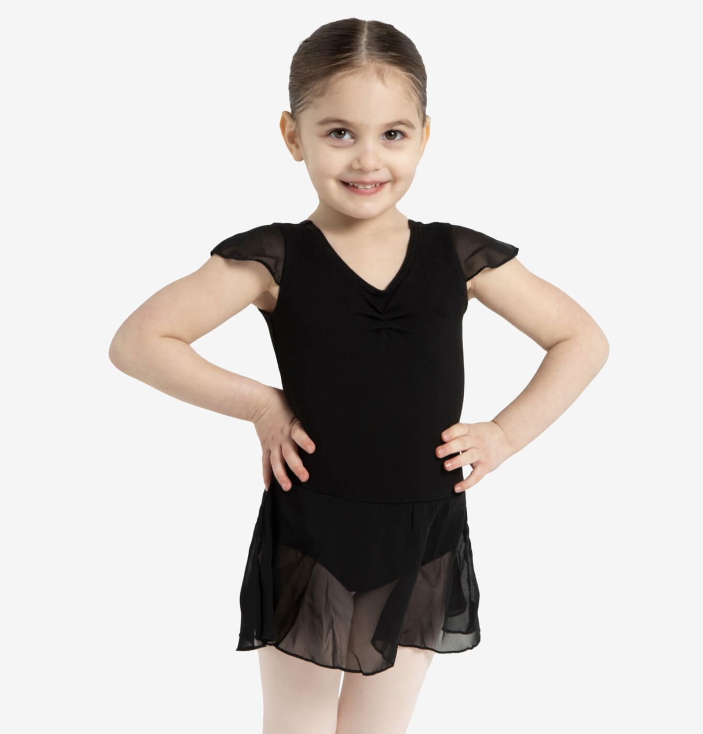 Capezio: Flutter Sleeve Dress - Girls, Color: Black, Size: Toddler