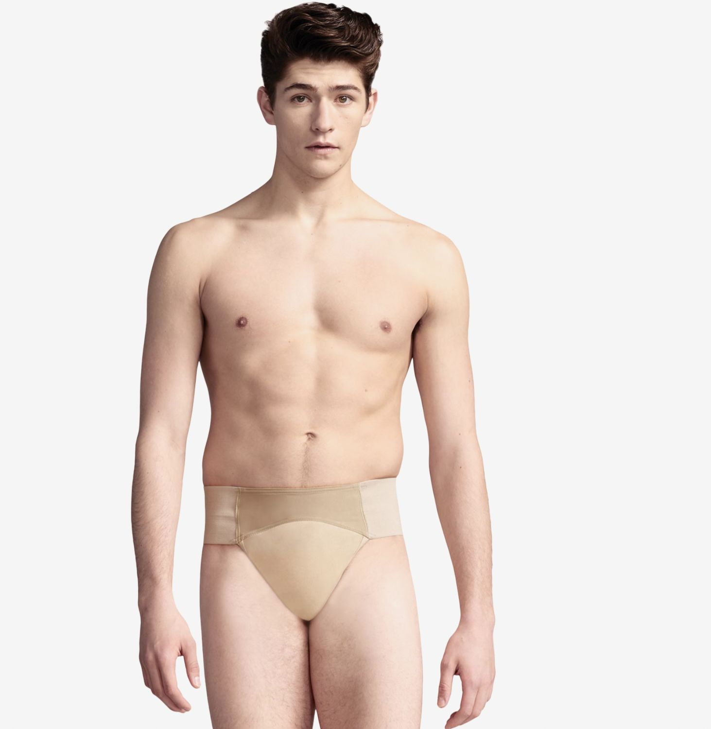 Capezio: Quilted Cotton Panel Thong Dance Belt - Men, Color: Natural, Size: Small