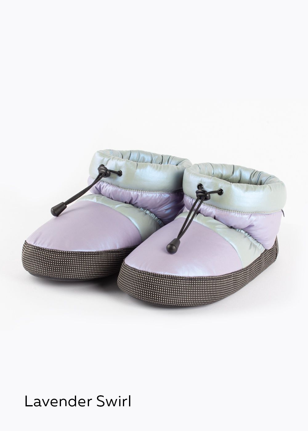 Nikolay: Low Cut Two-Tone Warm-up Booties, Color: Lavender Swirl, Size: S