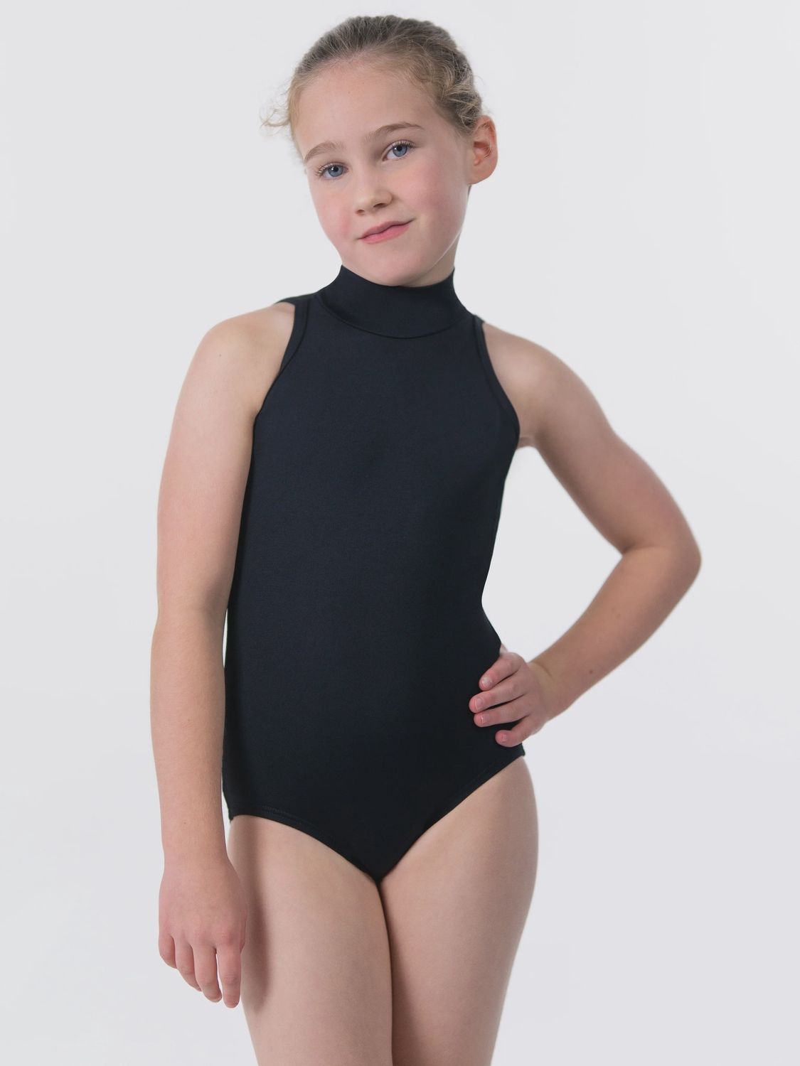 Suffolk: Mock Turtleneck Leotard - Child, Color: Black, Size: Medium Child