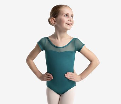 Capezio: Mesh Yoke Short Sleeve Leotard - Girls
