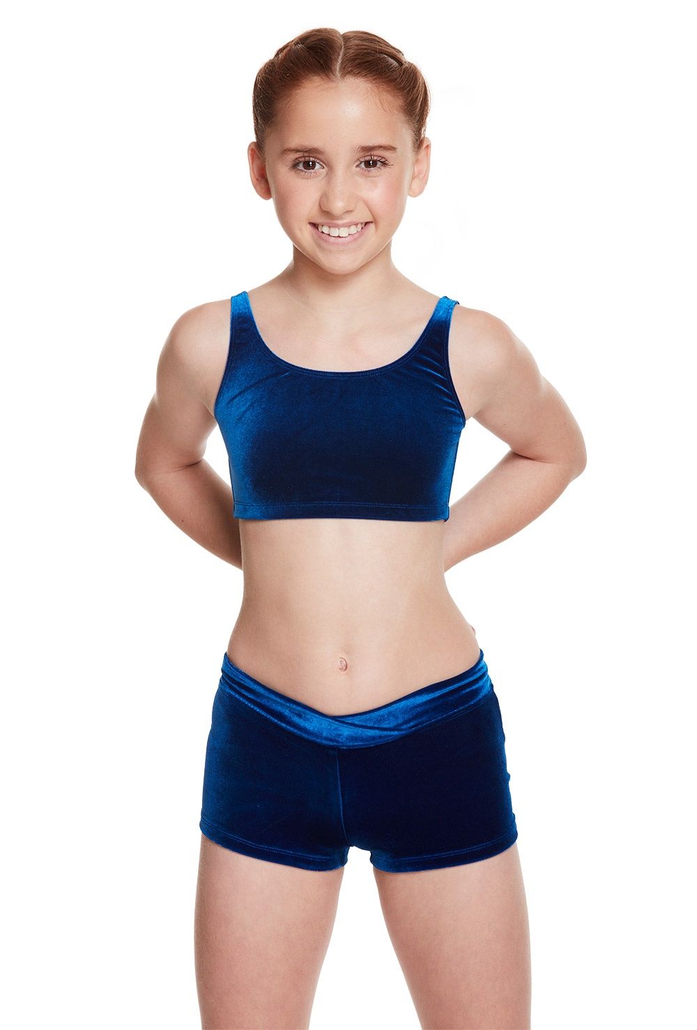 Bloch: Velvet Crop Top - Youth, Color: Electric Blue, Size: Small
