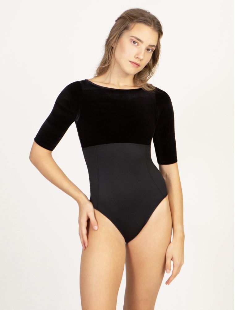 Suffolk: Jewelry Box Bateau Neck Half Sleeve Leo - Adult, Color: Black, Size: Small