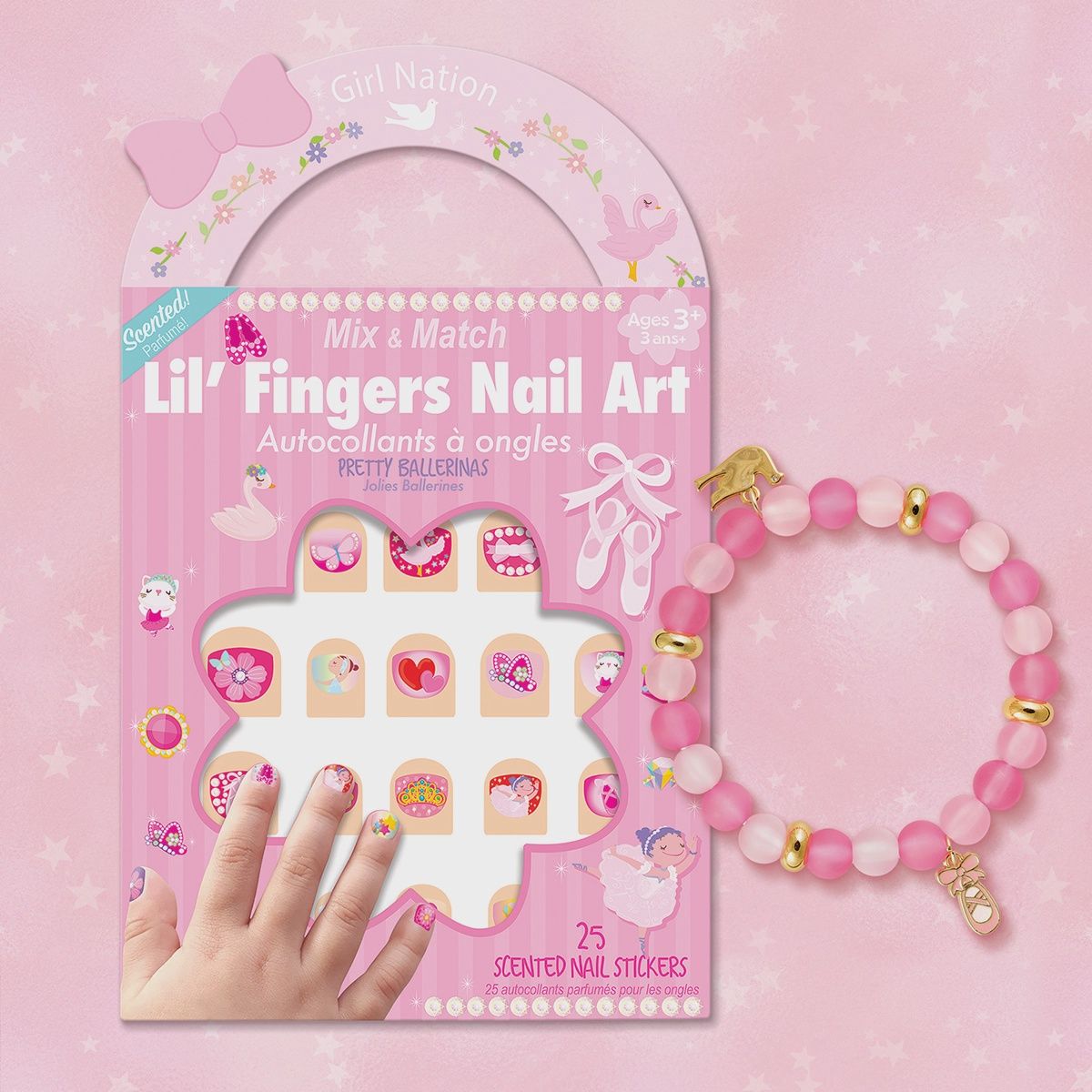 Girl Nation: Ballet Bracelet and Nail Sticker Gift Pack, Design: Ballet