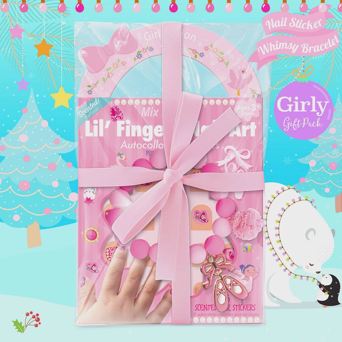 Girl Nation: Ballet Bracelet and Nail Sticker Girly Gift Pack, Design: Girly Gift Pack