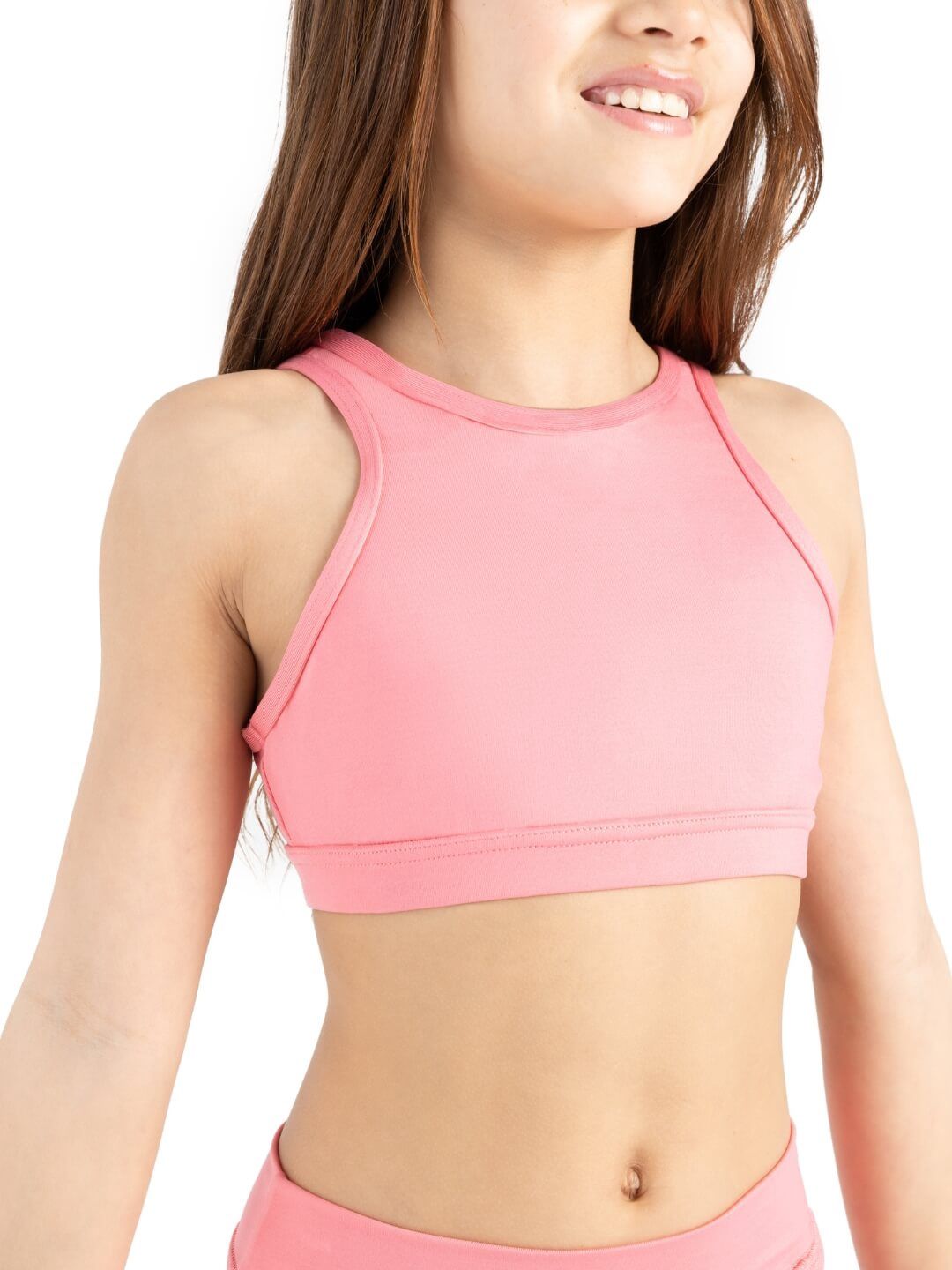 Capezio: High Neck Bratop - Child, Color: Flamingo, Size: Child X-Large