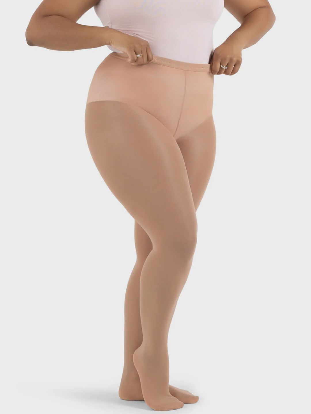 Capezio: Ultra Hold Plus Size Footed Tight - Adult, Color: Light Suntan, Size: 1X