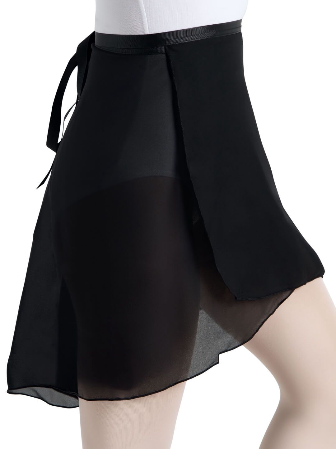 Capezio: Georgette Long Wrap Skirt - Adult, Color: Black, Size: Petit/Small