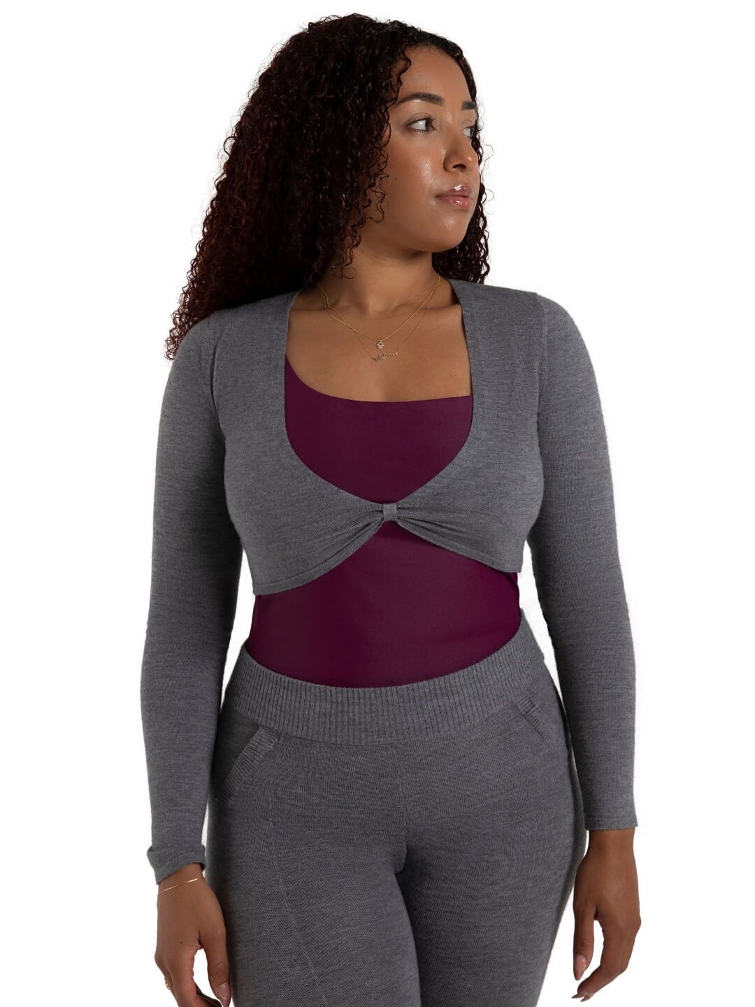 Capezio: Cropped Pinch Sweater - Adult, Color: Heather Gray, Size: XX-Small