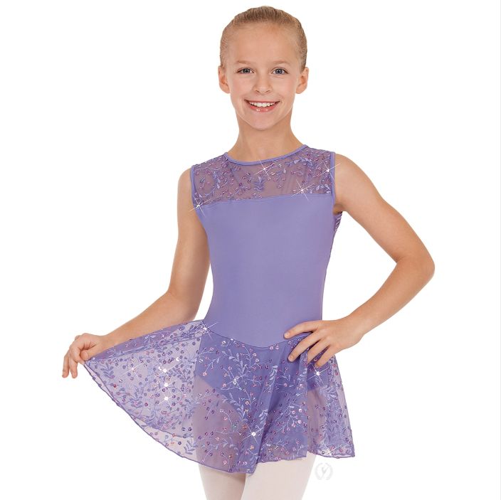 Eurotard: Enchanted Dreams Sequin Dress - Youth, Color: Lilac, Size: X-Small