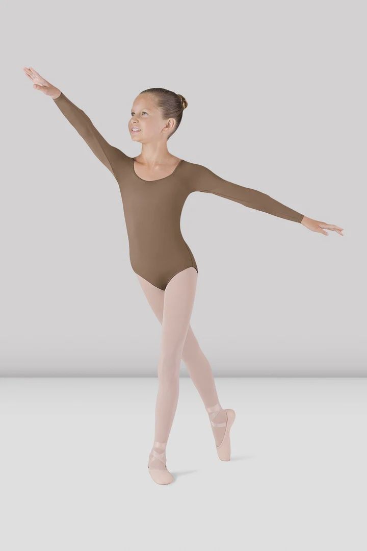 Bloch: Meglio Long Sleeve Leotard - Youth, Color: Almond, Size: 14