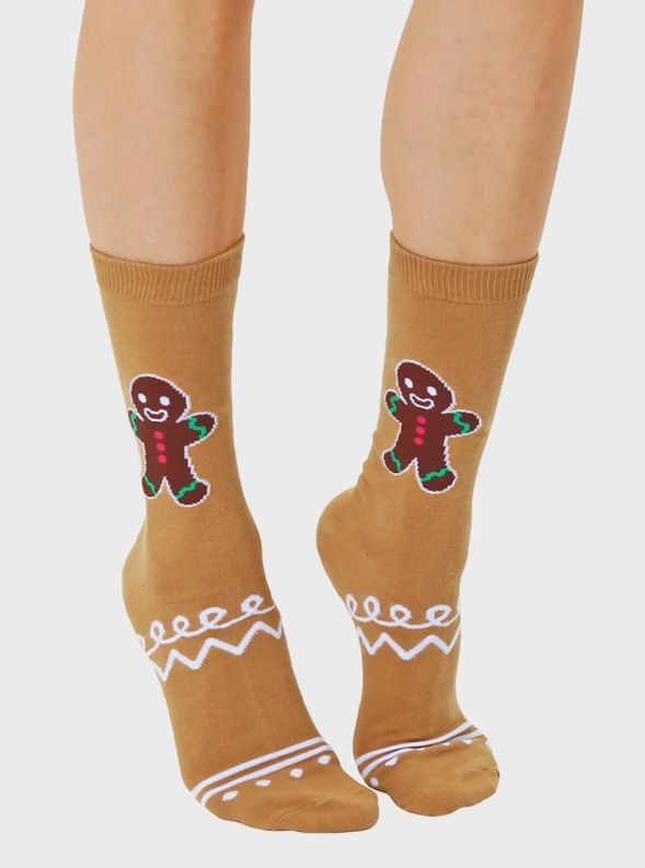 Living Royal: 3D Packaged Crew Socks - Gingerbread Man (final sale)