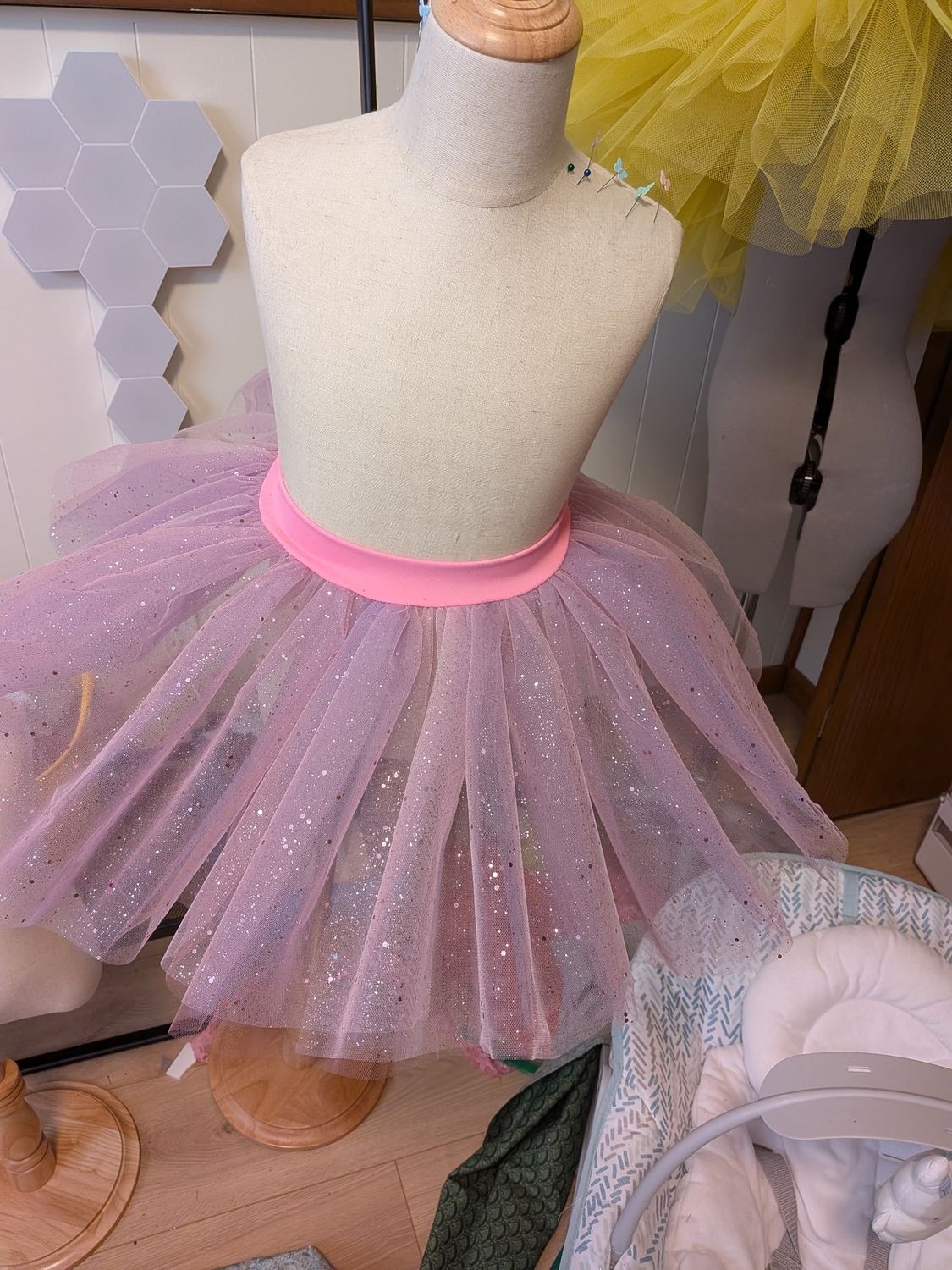 Bryanna G: Glitter Tulle Skirts - Youth, Color: Sugar Plum Pink, Size: Small (4-6 Years)