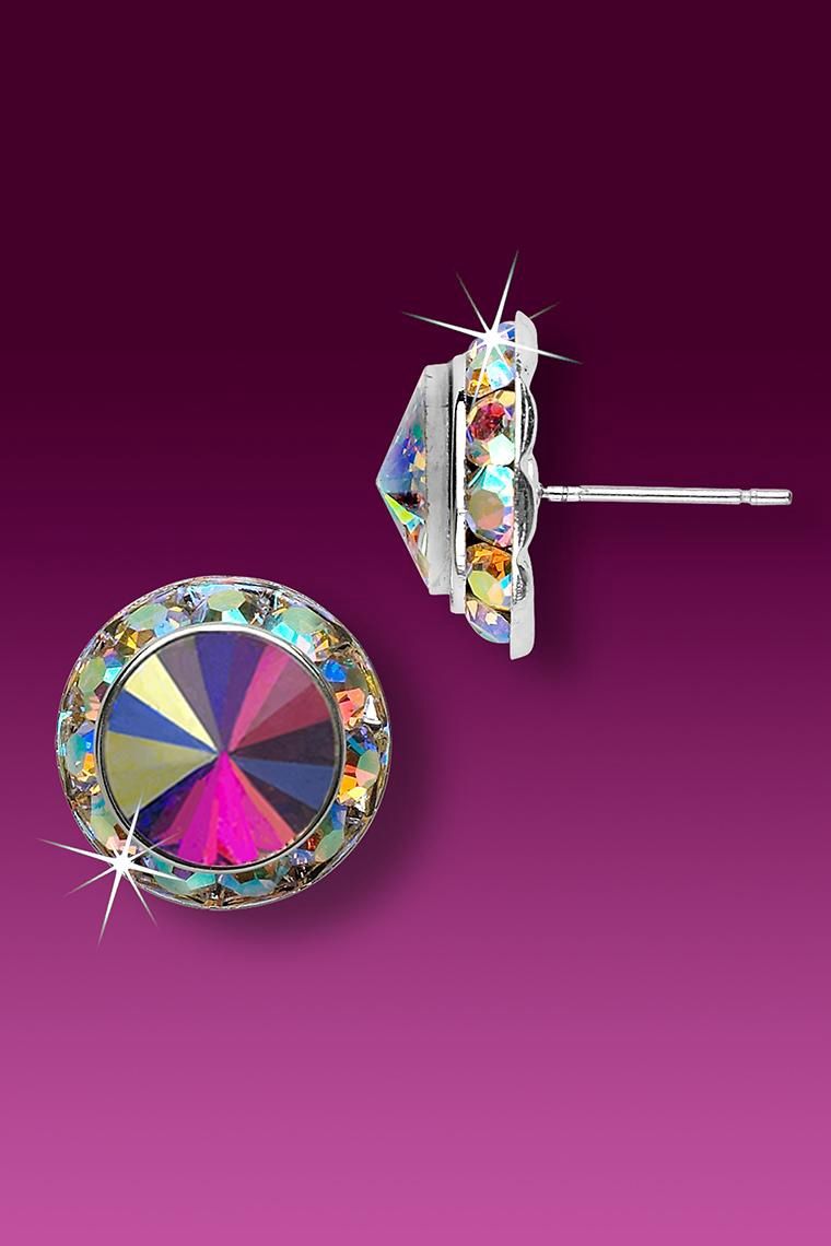 Glamour Goddess: 13mm Stud Earrings, Color: Crystal ABs, Style: Pierced