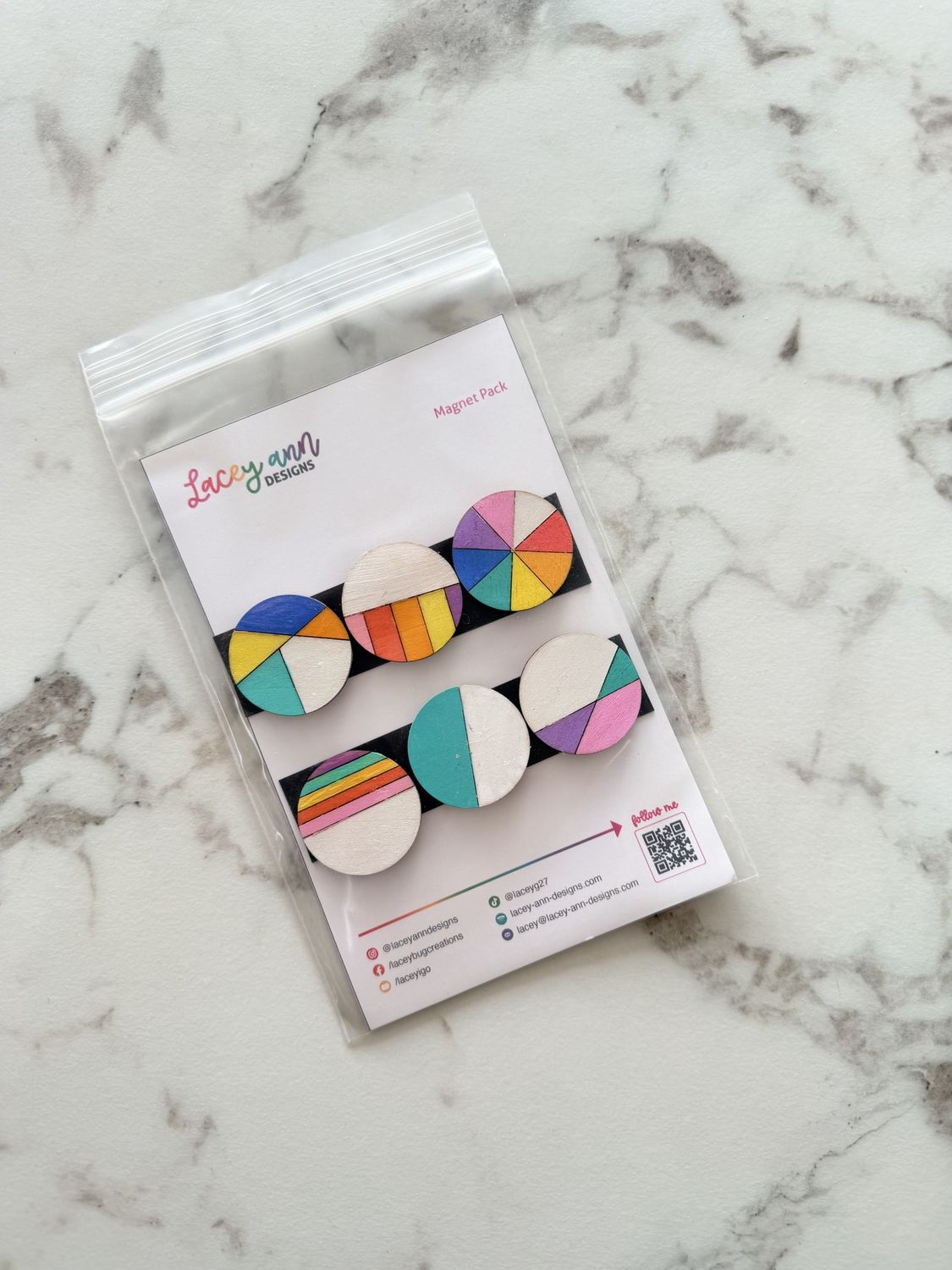 Lacey Ann Designs: Magnet Pack - Circle Rainbow