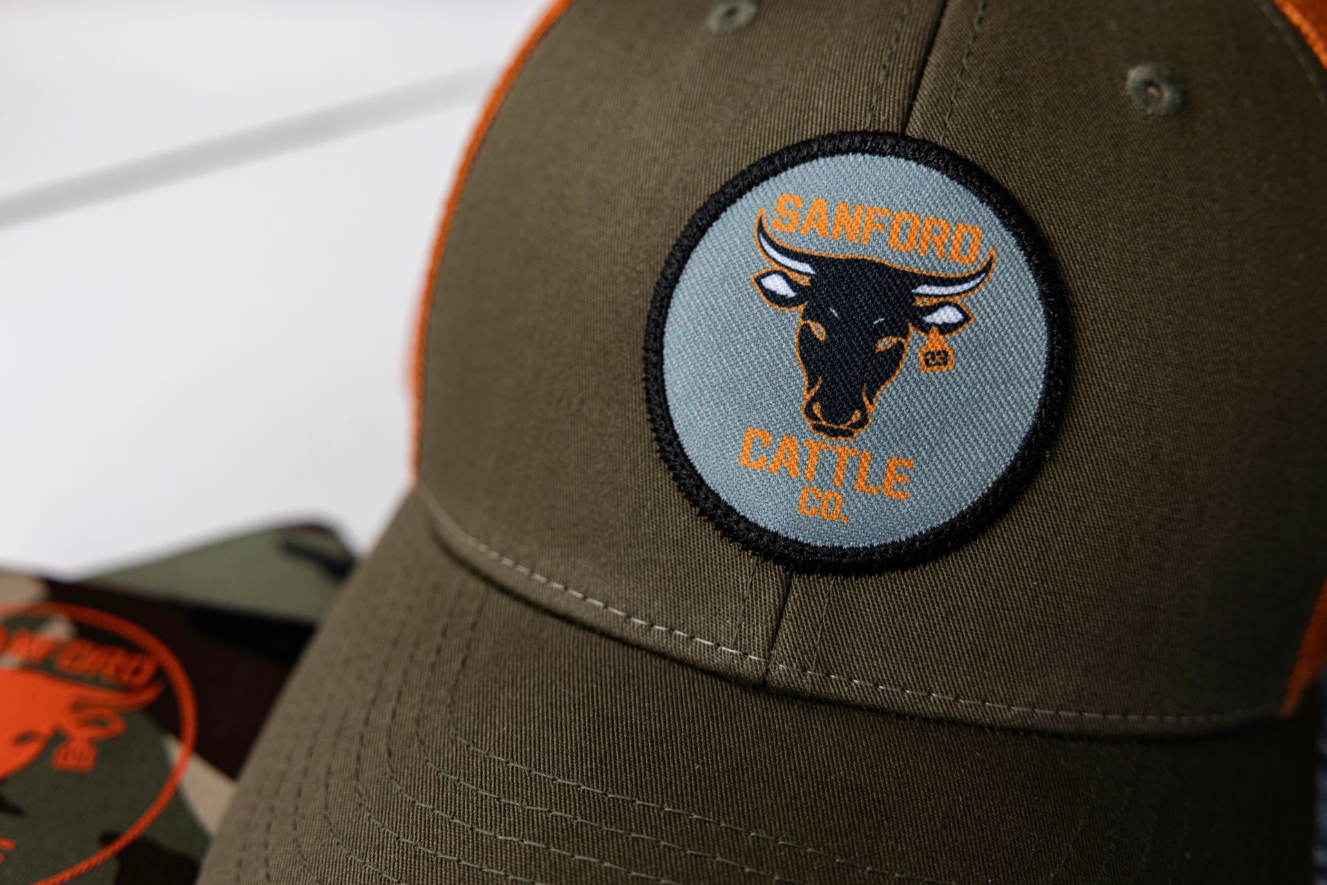 Olive / Orange Snap Back with Logo Patch