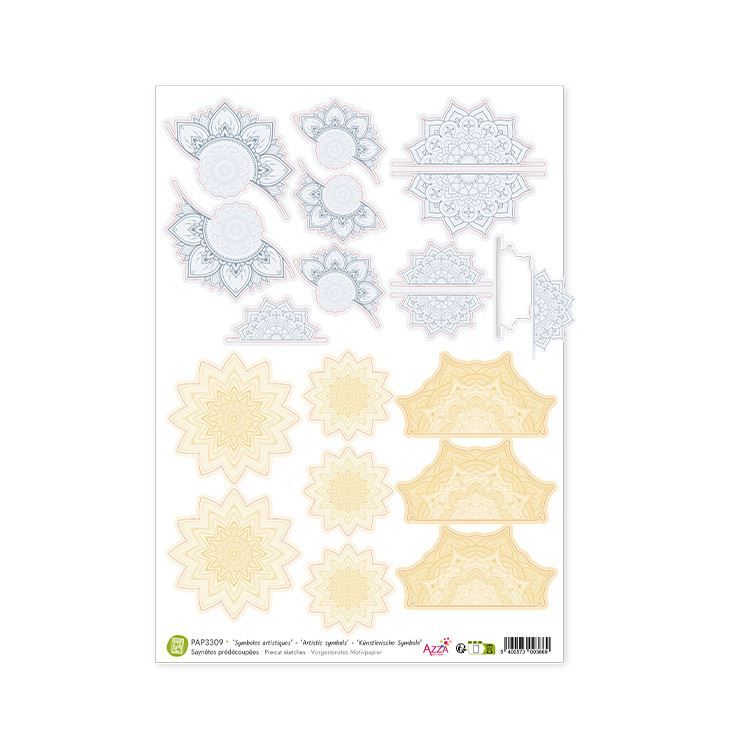 Vorgestanztes Motivpapier &#39;Künstlerische Symbole&#39;