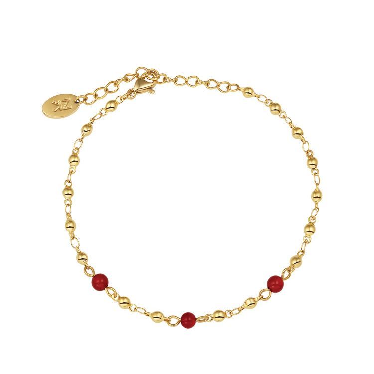 Bracelet agate rouge/chaine Do