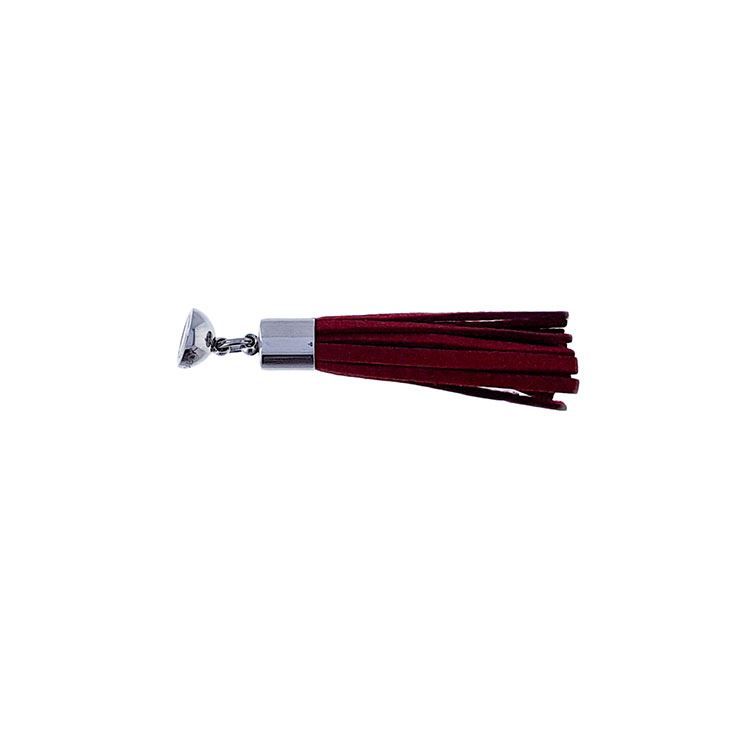 Pompon in Bordeauxrot
