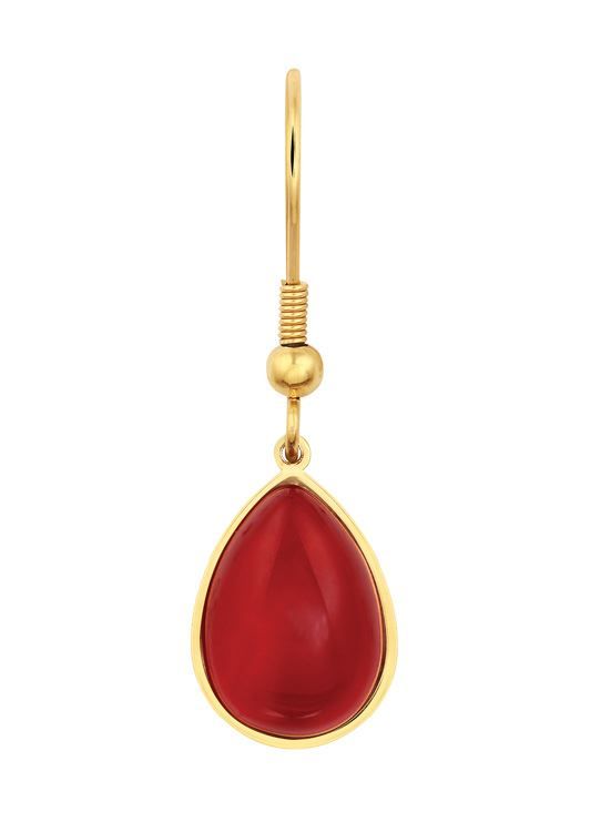 Boucles agate rouge, doré