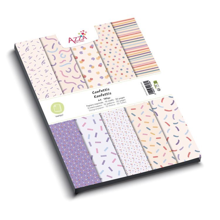 Designerpapierblock A4 &#39;Konfettis&#39;