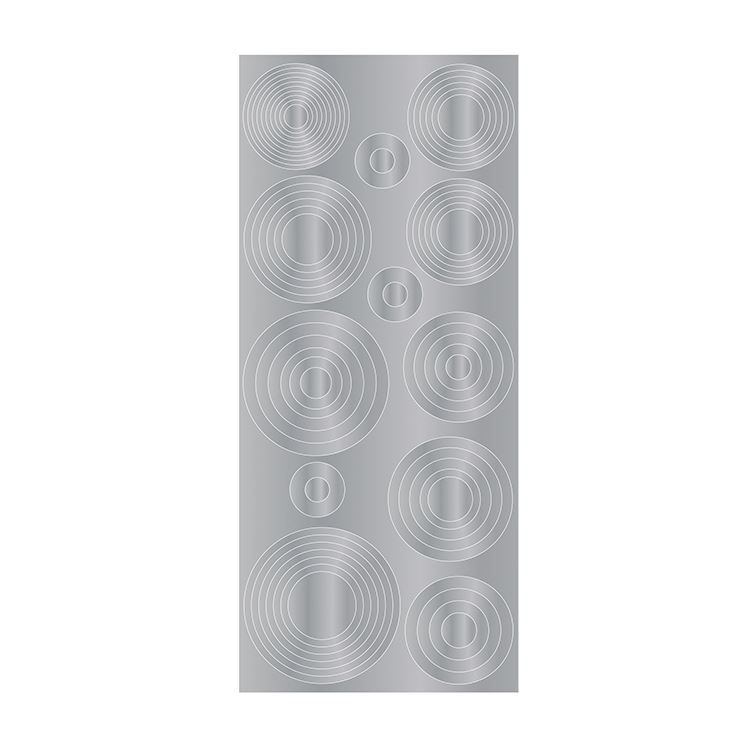 Konturenaufkleber &#39;Konzentrische KreiseStandard Silber&#39;