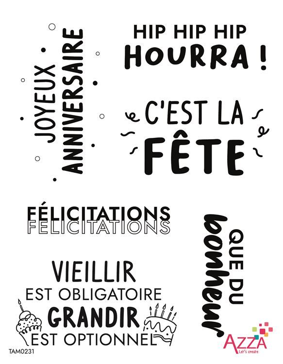 Diamantstempel &#39;Messages anniversaire&#39;
