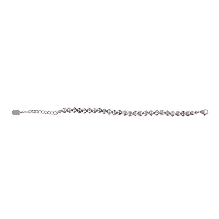 Armband aus silberfarbenen Glasperlen