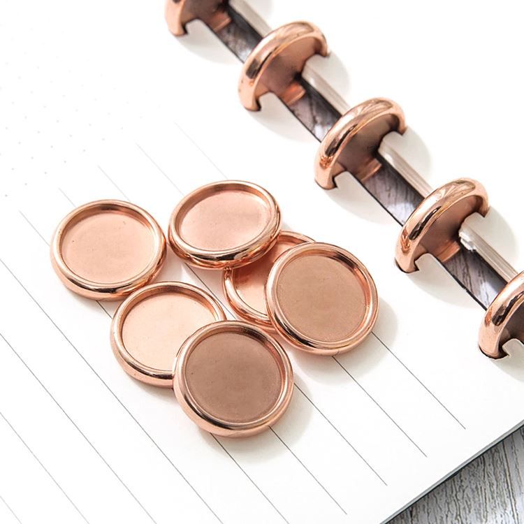 Bindescheiben ‘Metallisch Rosagold’ (18 mm - 12 Stk.)
