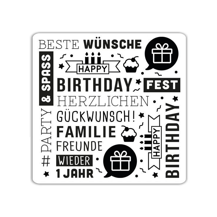 Prägeform &#39;Geburtstag&#39; (15x15cm)
