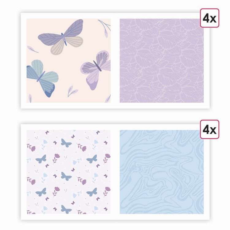 Designerpapier A4 &#39;Schmetterlinge&#39; (8 Stk.)