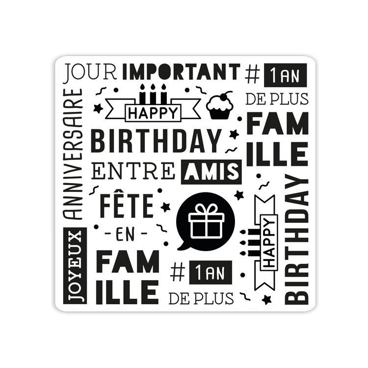 Prägeform ‘Geburtstag’ (15x15 cm)