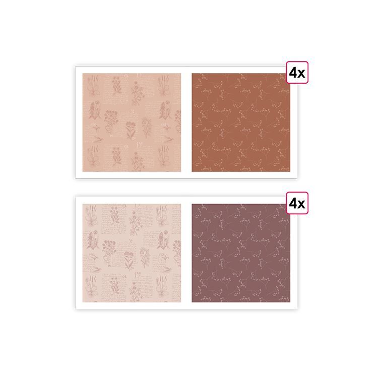 Designerpaper A4 ‘Getrocknete Blumen’ (8 Stk.)