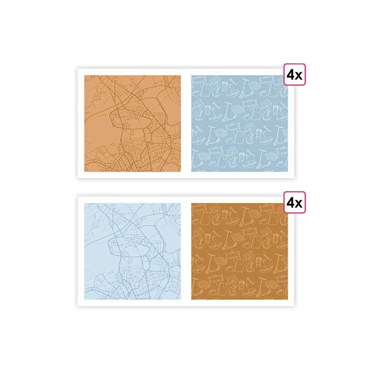 Designerpapier A4 ‘Stadtspaziergang’ (8 Stk.)