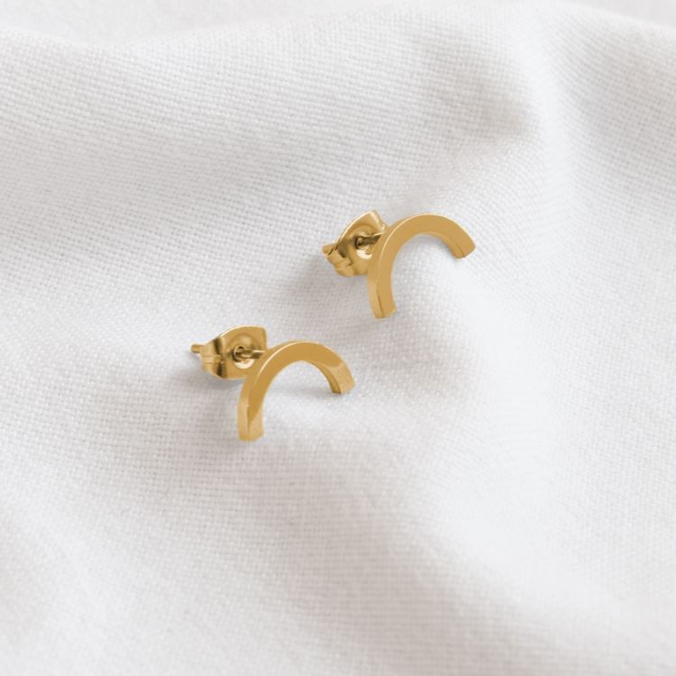 Ohrstecker Halbkreis gold