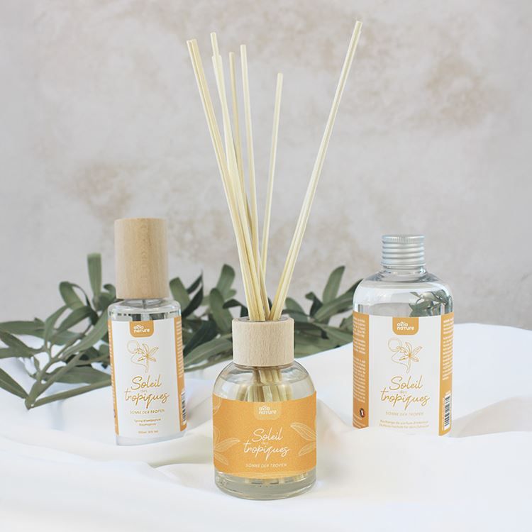 Diffuser mit Rattan-Stäbchen – Sonne der Tropen (nachfüllbar)