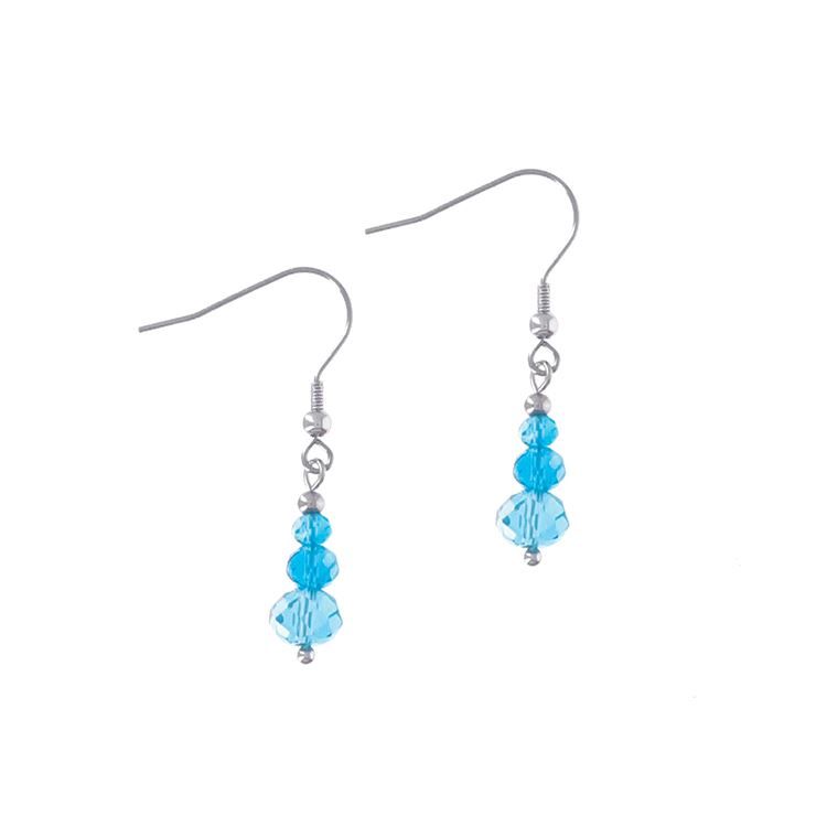 Boucles d&#39;oreilles perles verre bleu turquoise