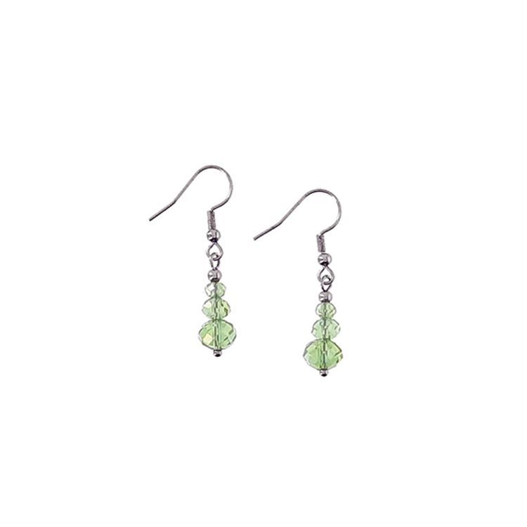 Boucles d&#39;oreilles perles de verre vert clair