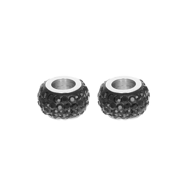Paire de perles, cristal noir