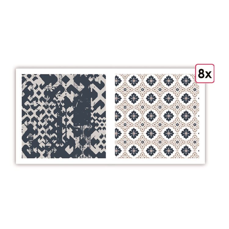 Designerpapier A4 &#39;Patchwork blau&#39; (8 Stk.)